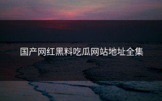 国产网红黑料吃瓜网站地址全集