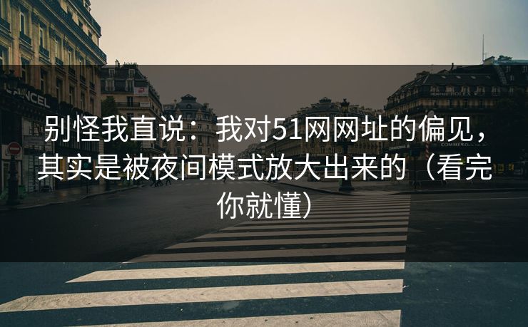 别怪我直说：我对51网网址的偏见，其实是被夜间模式放大出来的（看完你就懂）-第1张图片-黑料万里长征 - 反差与真相深度解读