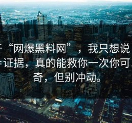 关于“网爆黑料网”，我只想说：截图≠证据，真的能救你一次你可以好奇，但别冲动。