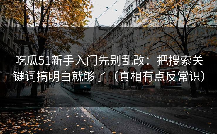吃瓜51新手入门先别乱改：把搜索关键词搞明白就够了（真相有点反常识）